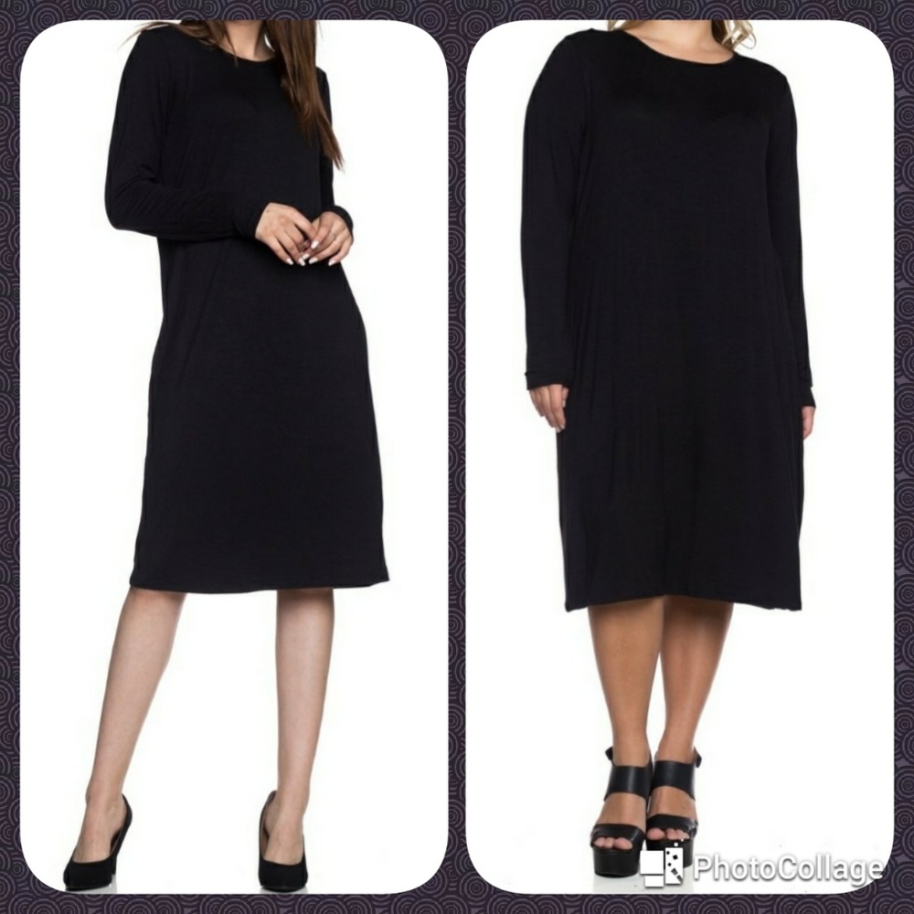 [Last 1!] LAST DAY Black Shift Dress Stretchy